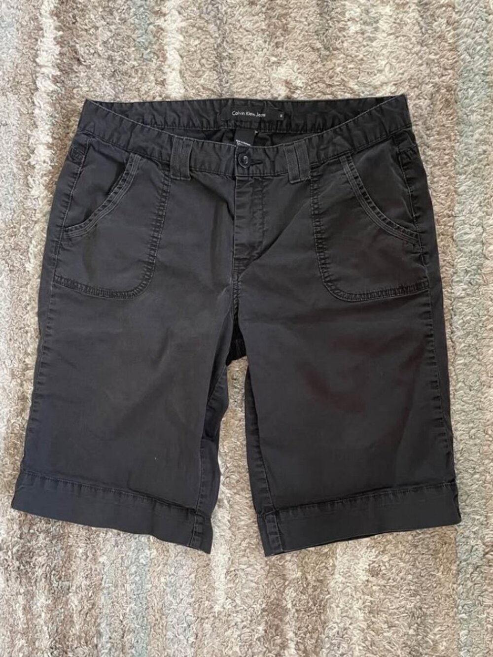 Calvin Klein CK Women’s Sz 12 Black Long Bermuda Shorts